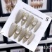 Stema Handmade Cat Eye False Nails With Rhinestones High Quality Full Cover Wearable Acrylic Press On Nails 10 Nails