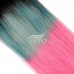 4x4 Lace Closure Ombre Ice Blue to Pink Straight Human hair