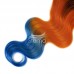 4x4 Lace Closure Ombre Orange to Ice Blue Body Wave Human hair