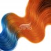 4x4 Lace Closure Ombre Orange to Ice Blue Body Wave Human hair