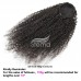 Clips in Human Hair extension Deep Wave With Drawstring Ponytail
