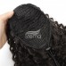 Clips in Human Hair extension Deep Wave With Drawstring Ponytail