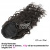 Clips in Human Hair extension Loose Deep Wave With Drawstring Ponytail