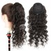 Clips in Human Hair extension Loose Deep Wave With Drawstring Ponytail