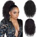 Stema Kinky Curly Drawstring Ponytail With Clips 100% Human Hair Extensions