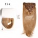 #Color Clips in Human Hair Extension Straight (18clips/8pcs/set)