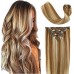 #Color Clips in Human Hair Extension Straight (18clips/8pcs/set)