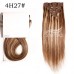 #Color Clips in Human Hair Extension Straight (18clips/8pcs/set)