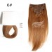 #Color Clips in Human Hair Extension Straight (18clips/8pcs/set)