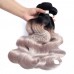 Stema 1B/Grey Body Wave Virgin Hair Bundles With 4x4 Lace Closure