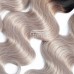 Stema 1B/Grey Body Wave Virgin Hair Bundles With 4x4 Lace Closure