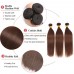 Stema Hair #4 Brown Color Straight Raw Virgin Hair Bundles