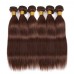 Stema Hair #4 Brown Color Straight Raw Virgin Hair Bundles