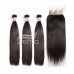 Stema Straight Virgin Hair With 5x5 Transparent Lace Closure