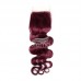#99J Virgin Hair Body Wave Bundles With 4x4 Transparent Lace Closure