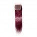 #99J Virgin Hair Straight Bundles With 4x4 Transparent Lace Closure