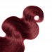 #99j Red Virgin Hair Body Wave Bundles With 4x4 Transparent Lace Closure