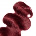 #99j Red Virgin Hair Body Wave Bundles With 4x4 Transparent Lace Closure