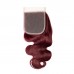 #99j Red Virgin Hair Body Wave Bundles With 4x4 Transparent Lace Closure