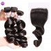 Stema Virgin Loose Wave Hair With 4X4 Transparent & HD Lace Closure
