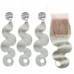 Stema Grey Body Wave Virgin Hair With 4x4 Regular Lace Closure 