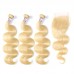 613 Virgin Body Wave Hair Bundles With 4x4 Lace Closure