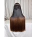 Stema #1B/4 Half Brown 300% Density Double Drawn Bone Straight 2x6 5x5 Lace Closure Wig