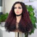 Stema 5x5 Ombre Double Drawn Pissy Curl Transparent Lace Closure Wig