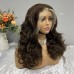 Stema #4 Brown Double Drawn Bouncy Curl 13x4 Transparent Lace Frontal Wig 250% Density