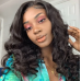 Stema #1B Natural Black Double Drawn Bouncy Curl 13x4 Transparent Lace Frontal Wig 250% Density