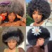 Stema 360 Lace Frontal Fluffy Afro Kinky Curly Human Hair Wig Natural Short Wigs For Black Women