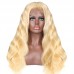 Stema 613 Blonde Body Wave 13x6 Transparent Lace Big Frontal Wig 180% Density