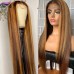 Stema Highlight #4/27 Straight Body Wave 13x4 Transparent Lace Front Human Hair Wig