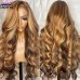 Stema Highlight #4/27 Straight Body Wave 13x4 Transparent Lace Front Human Hair Wig