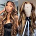 Stema Highlight #4/27 Straight Body Wave 13x4 Transparent Lace Front Human Hair Wig