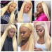 Stema 613 Blonde Straight 13x6 Transparent Lace Big Frontal Wig 180% Density