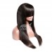 Stema 13X4 Transparent Lace Big Frontal Straight Wig With Bangs