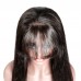 Stema 13x4 Transparent Lace Big Frontal Straight Wig With Bangs 100% Human Hair