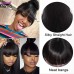Stema 13x4 Transparent Lace Big Frontal Straight Wig With Bangs 100% Human Hair