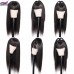 Stema 13x4 Transparent Lace Big Frontal Straight Wig With Bangs 100% Human Hair