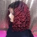 Stema 1B/99J Burgundy Red Ombre T Part Lace Deep Wave Bob Wig