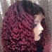 Stema 1B/99J Burgundy Red Ombre T Part Lace Deep Wave Bob Wig