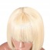 Stema 613 Blonde Straight 13x4 Lace Front Bob Wigs With Bangs