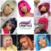 Stema 613 Blonde Straight 13x4 Lace Front Bob Wigs With Bangs
