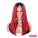 Stema Straight Black Root Ombre Colored 4x4 Lace Closure Wig 180%