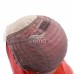 Stema Straight Machine lace closure wig Human Hair with Black Root Ombre Pink color (hair weave with closure)