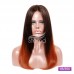 Stema Straight Black Root Ombre Colored 4x4 Lace Closure Wig 180%