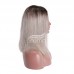 Stema Ombre 1B/Grey 13x4 Lace Front Straight Bob Wig