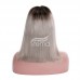 Stema Ombre 1B/Grey 13x4 Lace Front Straight Bob Wig
