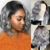 Stema Ombre 1B/Grey 13x4 Lace Front Straight Bob Wig
